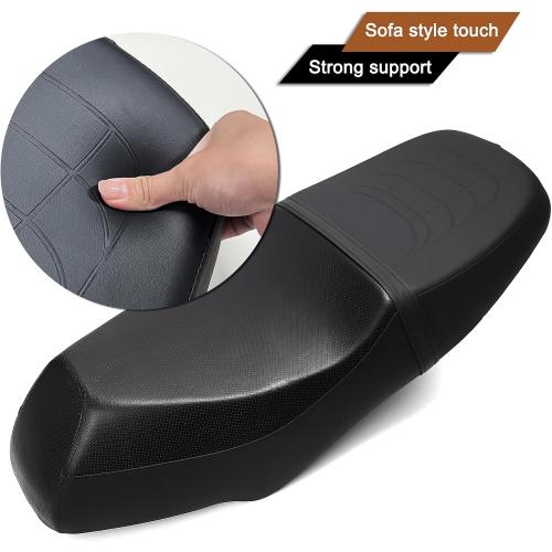 Minho Motorcycle Complete Drive Seat in High Resilience Sponge,PU Leather Material Compatible with Chinese GY6 125CC 150CC 4-Stroke Scooter Mopeds Jonway