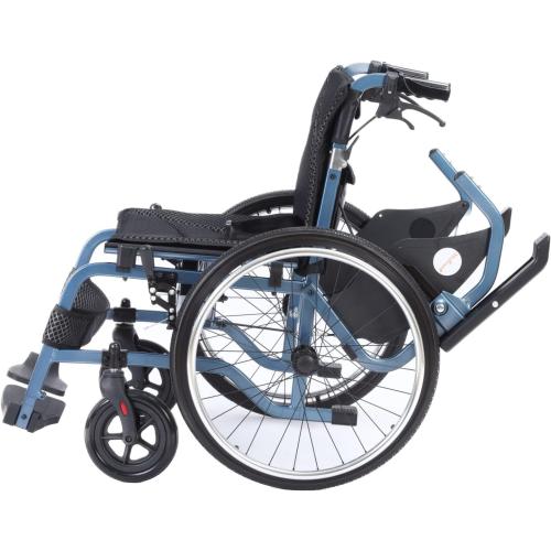 Medwarm Foldable Lightweight Wheelchairs with Handbrakes for Adults, Weights Only 30 lbs, Transport Wheelchairs with Flip Up & Height Adjust Armrest (22inch Rear Wheel)