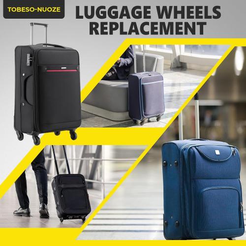 Luggage Wheels Replacement Wheel for Luggage Suitcase Repair 360° Rotating Suitcase Replacement Wheels with 4 Mounting Holes H330 (A Set - 2 pcs)