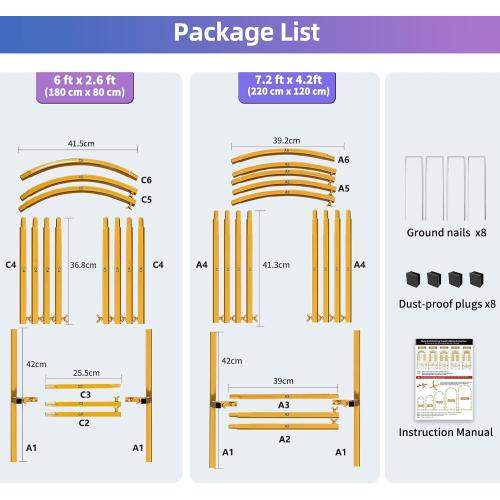Hemmotop Metal Arch Backdrop Stand Set of 2, 7.2ft and 6ft