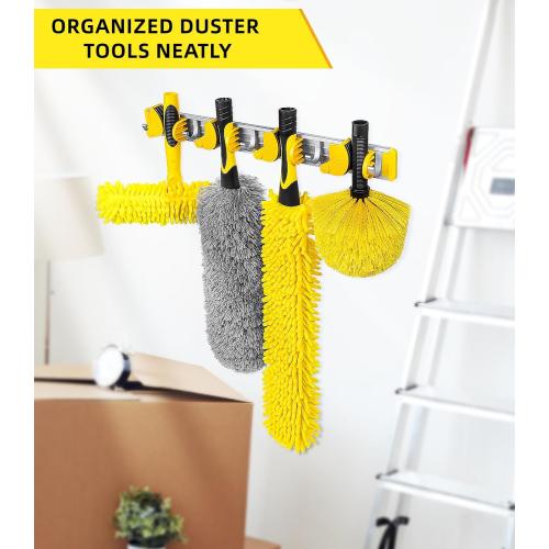 20 Foot High Ceiling Duster Kits with 5-12ft Heavy Duty Extension Pole, High Reach Duster for Cleaning,Microfiber Feather Duster,Cobweb Duster,Ceiling Fan Duster,Window Squeegee & Cleaner
