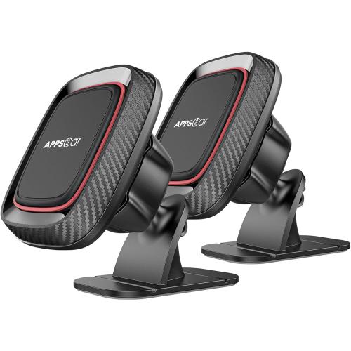 [2 Pack] Magnetic Phone Holder for Car, APPS2Car Dashboard Magnetic Car Phone Holder Mount with Strong VHB Adhesive Mounting, Requires Metal Plate for Use, Compatible with Most Phones(Not for Magsafe)