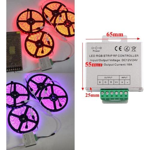 DC 12V-24V 18A LED Lights Controller 24Key RGB Remote Controller for 3528 5050 RGB LED Strip Lights, RGB Led Module Lights