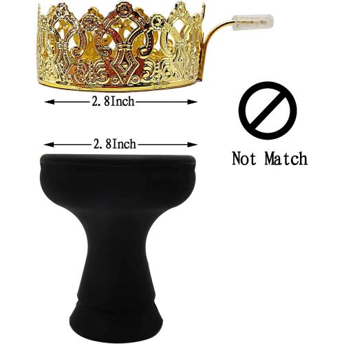 Hookah Charcoal Holder KKDUCK Reusable Metal Hookah Coal Heater for SHIAHA Accessories Hookah Heat Management System Crown Style (Gold)