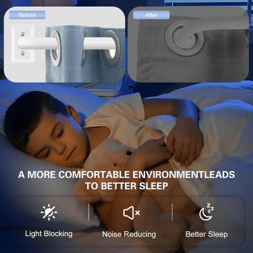 White Wrap Around Curtain Rods 48 to 90 Inch:Blackout Heavy Duty Adjustable Window Curtain Rod for Bedroom Kitchen,Modern Decorative Curved French Metal Single Drapery Rods Easy Install,White