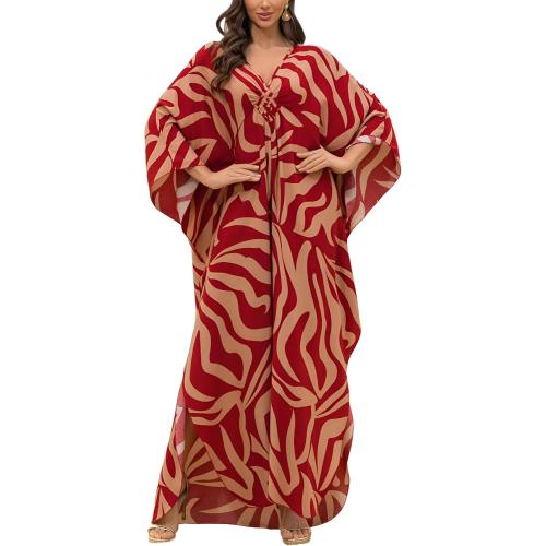 Women’s Kaftan Beach Cover Up Dress Plus Size Summer Swimsuit Loungewear Maxi Dress