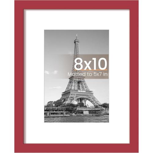 upsimples 8x10 Picture Frame, Wall Decor Photo Frames, Red 1 Pack