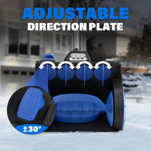 Cordless Snow Shovel, 20V 12-Inch Electric Snow Blower, Electric Snow Shovel with Directional Plate and LED Light, Snow Blowers for Driveways, Sidewalks(1x4.0Ah Battery, Charger and Cover Included)