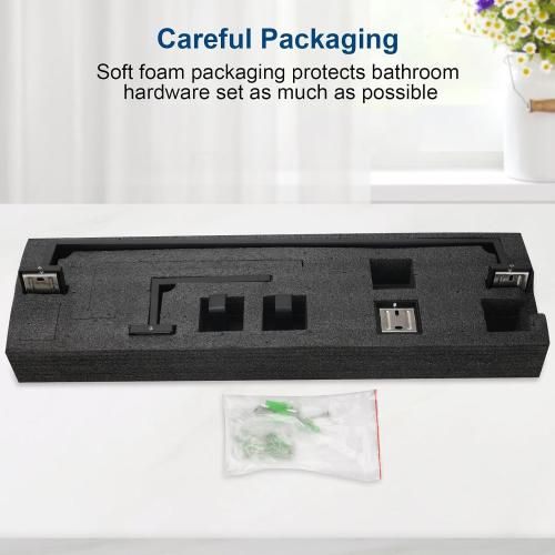 Set of 15 Pieces Color Black Bathroom Hardware Set, Matte Black Bathroom Accessories Set, Towel Racks for Bathroom, 23.6 Inch Bath Towel Bar Set Stainless Steel, Toilet Paper Holder Wall Mounted, Towel Ring, Towel Hook
