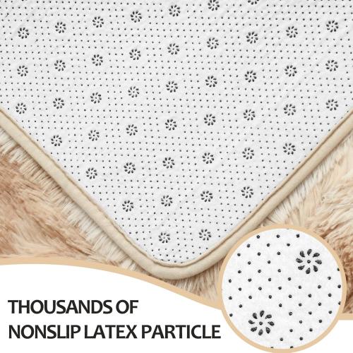 Hutha 4x6 Large Area Rugs for Living Room, Super Soft Fluffy Modern Bedroom Rug, Tie-Dyed Beige Indoor Shag Fuzzy Carpets for Girls Kids Nursery Room Home Decor