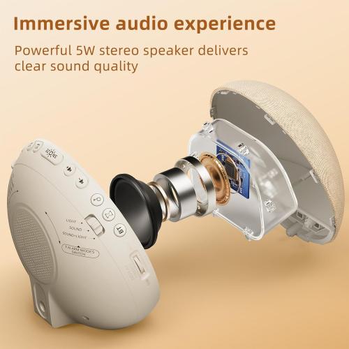 Sunrise Alarm Clock White Noise Machine: Natural Wake Up Light - Dimmable Clock with Bluetooth Speaker for Bedroom - 25 Sleep Sounds for Baby Adults Kids Putty