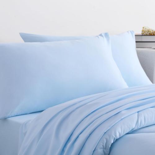 ZzLPP.... size Twin Comforter Set with Sheets, 5 Pieces Soft and Breathable Bedding Set, Twin Bed in a Bag, Down Alternative Comforter Set Solid Color All Season, Kids Bedding Set, Aqua