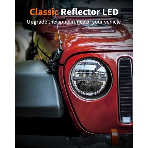 UNI-SHINE 2PCS 7-Inch LED Headlights - DOT Approved, Hi/Lo Beam, Compatible with Jeep Wrangler, Chevy, and Miata - Plug and Play