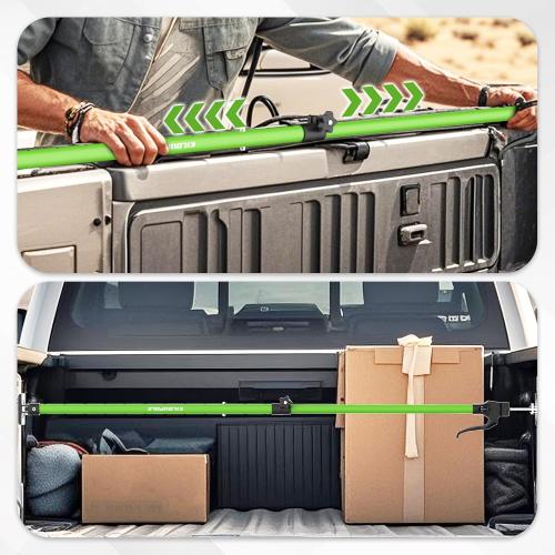 Adjustable Cargo Bar, 40 to 79 Non-Slip Truck Bed Divider, Cargo Bar for Pickup Truck Bed Cargo Bars for SUVs, Trailers, Vans, Comes with 2 Cargo Bars, 2 Dividers, 1 Cargo Net