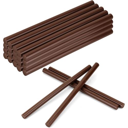 MATUFF Brown hot Glue Sticks Full Size 0.43” Dia x 8” Long, 20 pcs Hot melt Adhesive Glue Sticks, All-Purpose Colored Glue Gun Sticks for DIY Brown Crafting Arts and Home Decoration Repair Bonding