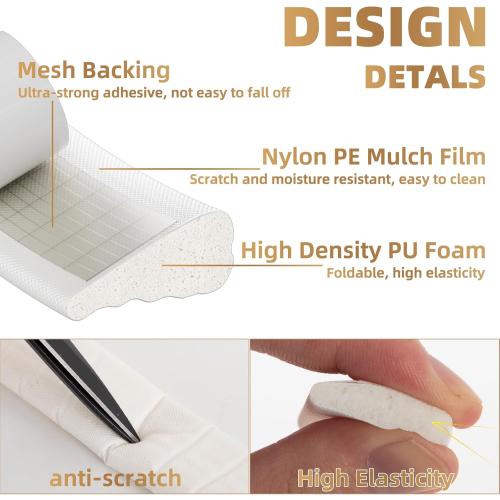 118” Wedge-Shape Foam Window Weather Stripping Door Seal Strip,Soundproofing Frame Winter Insulation Tape for Exterior Front Door,Noise Cancelling Window Inserts,Door Gap Filler Light Blocker,White