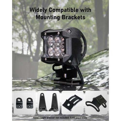 Belinous Hood Light Mounting Bracket, 2PCS Ditch Light Brackets for Led Light Bar Work Light Pillar Pod, Hood Hinge Light Bracket for Truck SUV Cars, Aluminum Alloy Clamp Mount No Drilling (Black)
