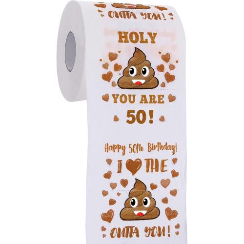 50th Birthday Gifts for Women, Men, Her, Him - Happy Prank Toilet Paper - 50th Birthday Decorations, Party Supplies Favors - 50 Years Old Funny Gag Gift Ideas, Novelty Bday Present for Friends, Family