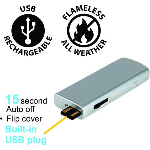 Pilot Electronics CA-8801SZ Flameless Rechargeable Elighter, Silver