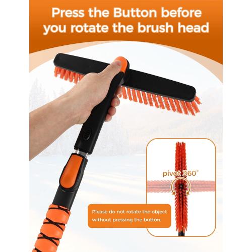 Ice Scrapers for Car Windshieldand Extendable Snow Brush with Foam Grip and 360° Pivoting Brush Head for Christmas Car Auto Truck SUV
