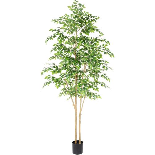 Nafresh Tall UV Resistant Ficus Tree Artificial，8ft(96in) Realistic Texture Potted Faux Ficus Tree， Fake Trees Indoor Outdoor for Home Office Living Room Bedroom Foyer Porch Decor.