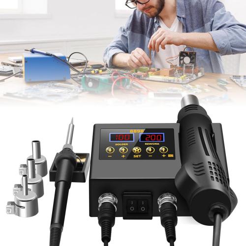 2 in 1 8898 Heat Electric Soldering Iron Digital Display Welding Station Welding Maintenance Tool Combination Phone Repair Heat Kits