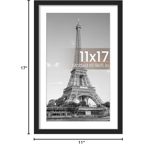 upsimples 11x17 Picture Frame, Wall Decor Poster Frames, Black 1 Pack