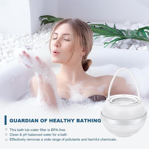 Bath Filter for Tub - 8 Stages Bath Filter- Removes Hundreds of Contaminants, BPA Free, Purify Your Bathwater for Healthier Skin and Hair, White