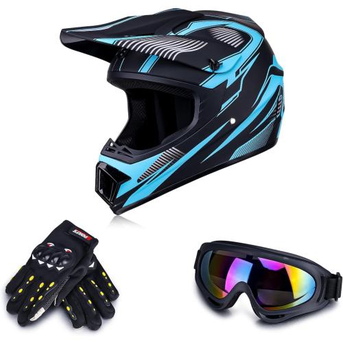 ATV Youth Kids Motocross Helmet for 4 Wheeler Dirt Bike Street Riding with DOT FMVSS 218