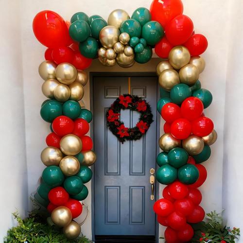 Red Green Gold Balloons 55 Pcs Xmas Balloon Red Pearl Light Green Golden Latex Party Balloons Polka Dot Balloon for Merry Christmas Ugly Sweater Friendsmas New Year Holiday Birthday Party Decor
