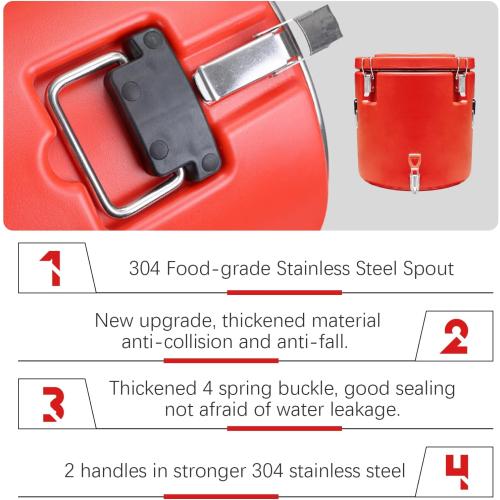 COLOR ORANGE ❗❗Insulated Soup Container,7.9 Gallon Insulated Beverage Cooler, Commercial Food Warmer for Hot or Cold,32QT Hot Box for Catering,insulated drink dispenser with Stainless Steel Interior and Spout/Spigot