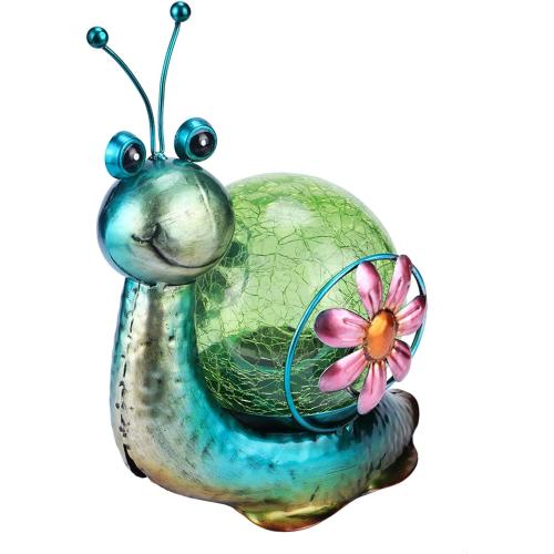 MUMTOP Solar Lantern Outdoor Waterproof LED Solar Lights Snail Decorative Tabletop Lanterns for Patio Garden Table Decor