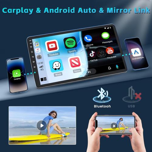 Qualcomm [8Core 4 64GB] Inefala Android 15 Car Radio for Chevrolet Chevy Silverado Tahoe Suburban GMC Yukon 2007-2012 with Carplay Android Auto, 9 Touchscreen Car Stereo with WiFi GPS Bluetooth SWC