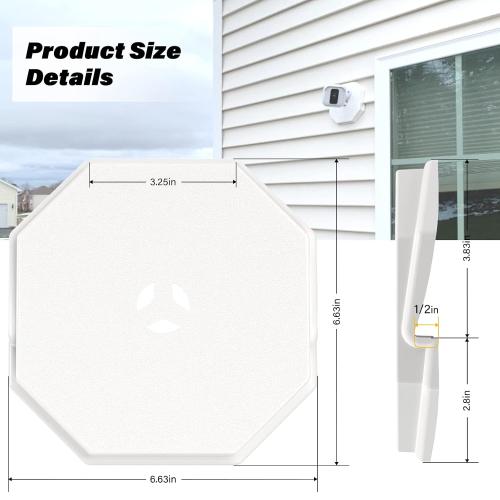 Vinyl Siding Mounting Blocks, Siding Mounting Kit, 130110006001 Octagon Mount Block, Mounting Plate for 1/2 inch Lap and 4 inch to 10 inch Height Siding, White, 2 Pack