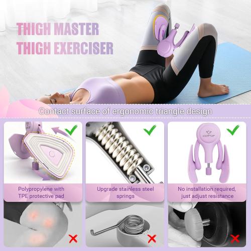 Thigh Master for Women, 15-70LB Adjustable Resistance Inner Thigh Exerciser for Pelvic Floor Muscle Repair, Thigh Trainer Kegel Exercise for Shaping, Yoga & Weight Loss at Home Gym