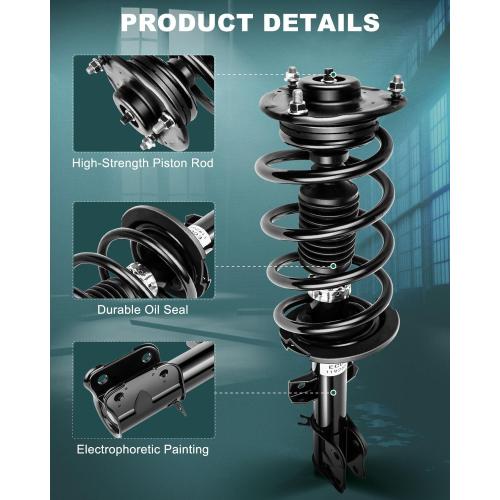 AUTOMUTO - Both (2) Front Pair Driver & Passenger Side Complete Strut & Spring Assembly Replacement for 2010-2012 for Hyundai for Santa Fe