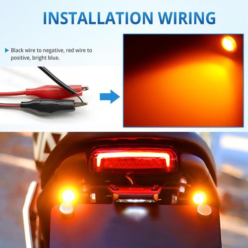 4Pcs 23mm DC 12V Black shell Eagle Eye Cob LED Car Fog DRL Daytime Running Light Backup Reverse Tail Rock Lights Headlights Signal Lamp Small bulb use for car and motorcycle (Orange)