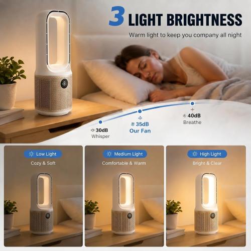 14 Bladeless Desk Fan, USB Rechargeable, Quiet, Personal Cooling Fan