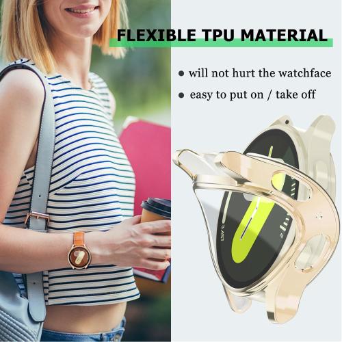 RICHONE [10 Pack] Compatible with Samsung Galaxy Watch 7 40mm Screen Protector Case, Soft TPU Protective Face Cover Colored Bumper Accessories for Women Men (10 Colors, Samsung Watch7 40 mm SM-L300)