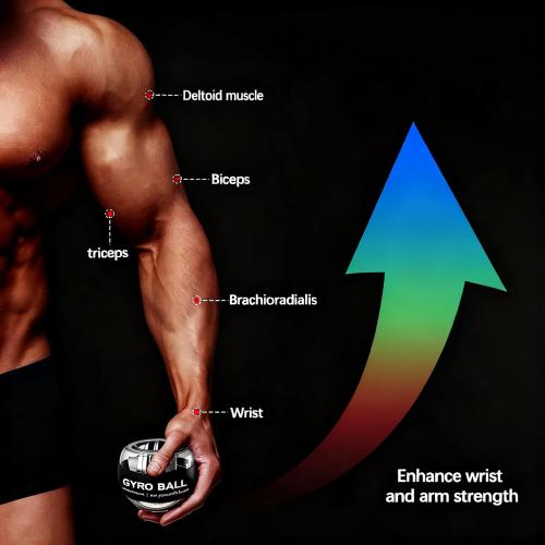 Auto-Start Wrist Power Gyro Ball with LED Lights, Wrist Strengthener and Forearm Exerciser for Stronger Arm Fingers and Muscle