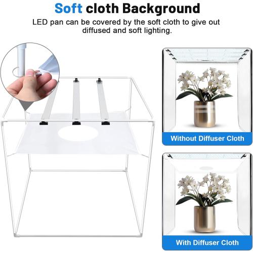 32x32 Inch Photo Studio Photo Light Box for Photography, 405 LED Large Lightbox with 3 Light Panel Stepless Dimming and Soft Light Cloth Professional Photo Background Shooting Tents