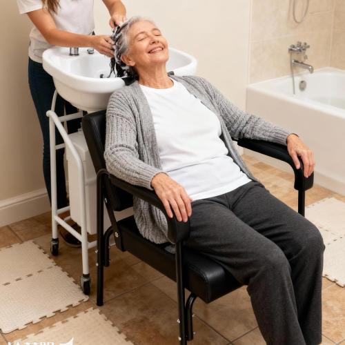 Salon Shampoo Chair Auto Reclining with Thick Cushions, Heavy Duty Shampoo Bowl Chairs for Salon Comfortable Hair Washing Chair for Home, Professional Spa Beauty Equipment for Hair Stylists, Barbers
