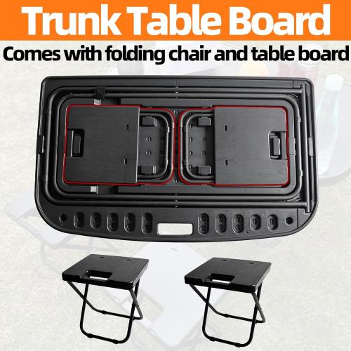 Black Car Camping Portable Table Compatible with 2021-2024 Tesla Model Y Camping Outdoor Folding Table for Travel Hiking Picnic BBQ Fishing Beach