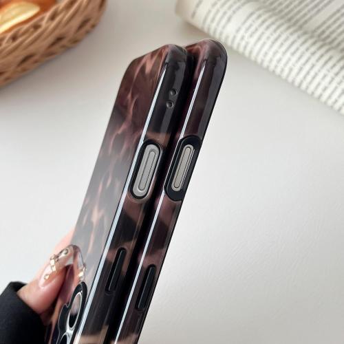Compatible with iPhone 17 Pro Case Tortoise Shell Phone Case for Women Girl Shockproof TPU and Hard PC Protective Cover - Amber Brown Leopard