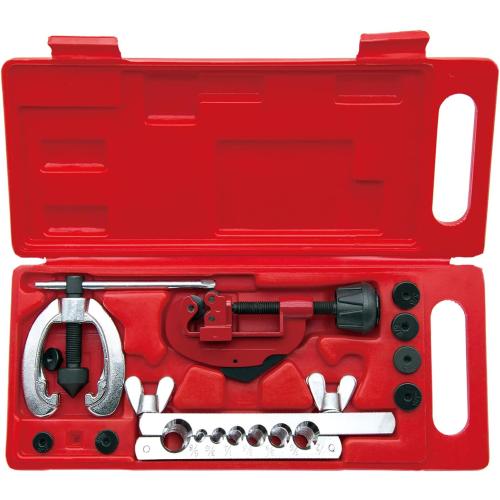 Automotive Double Flaring Tool Kit, for 7 Dies 3/16-5/8 Pipe Brake Line Cutter Tool, Brake Line Bender Flare Tool with Replacement Blade and Reamer