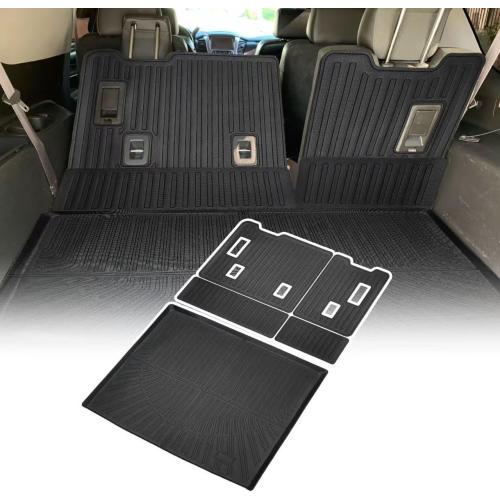 Cargo Liner Compatible with 2015-2020 Chevrolet Suburban/GMC Yukon XL Trunk Mat Back Seat Cover Protecto(Backrest Mats Trunk Mat)