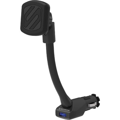 Scosche MAG12V MagicMount Universal Magnetic Car Phone Holder, Cigarette Lighter Mount with USB Charger, Easy Magnet Mounting for iPhone, iPad, Smartphones, Tablets, and All Devices