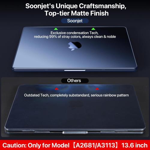 Matte Case for MacBook Air 13/13.6-inch (M4/M3/M2, 2022–2026 Models A3240 A3113 A2681), Lightweight | Scratch & Fingerprint Resistant | Closes Seamlessly | Ideal for Work, Travel & Study