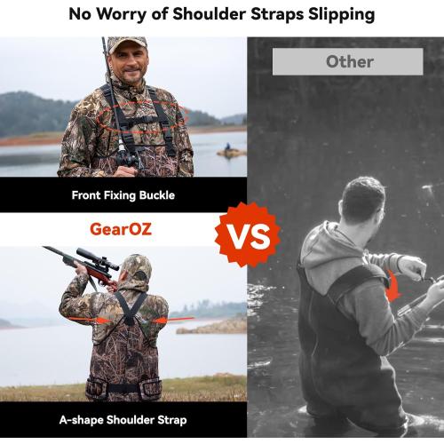 GearOZ Duck Hunting Waders for Men Size 11, 5mm Neoprene Waterproof Chest Insulated Camo Wader Fishing Waterfowl Hunter