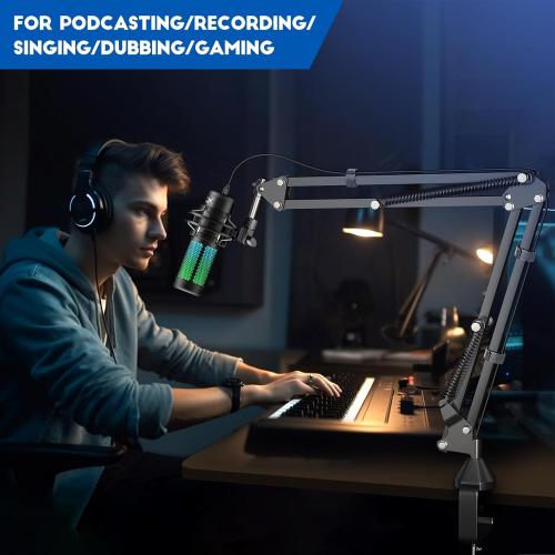 Microphone Arm,Aokeo AK-35 Microphone Desk Stand-Microphone Suspension Boom Scissor Arm Stand For Blue Yeti,Blue Snowball iCE,QuadCast,Elgato
